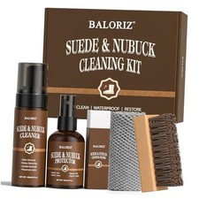Suede Nubuck Care Kit, 5-Piece Set with Cleaner, Protector, Suede Brush