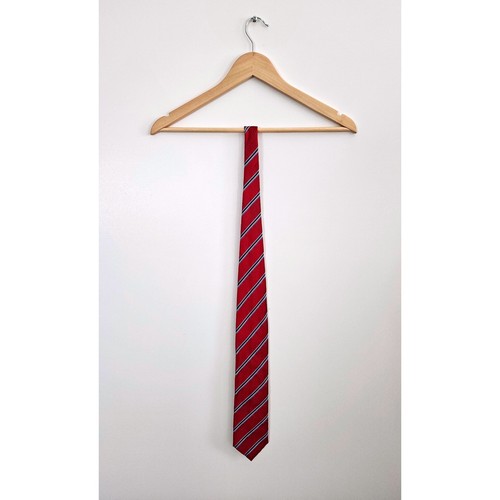 Brioni Italy Red Striped Silk Tie Handmade Luxury Designer Necktie 3.5"