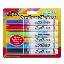 Cra-Z-Art Kids Washable Broadline Dry Erase Markers, 6 Count