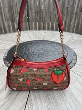 Juicy Couture Strawberry Freshly Picked Shoulder Bag Chestnut Chino/Red Viral