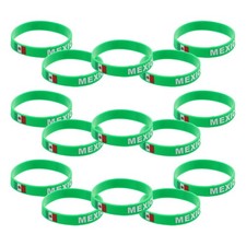 20 Silikonarmbänder mit Mexiko- , Sportarmbänder mit Länderflagge für
