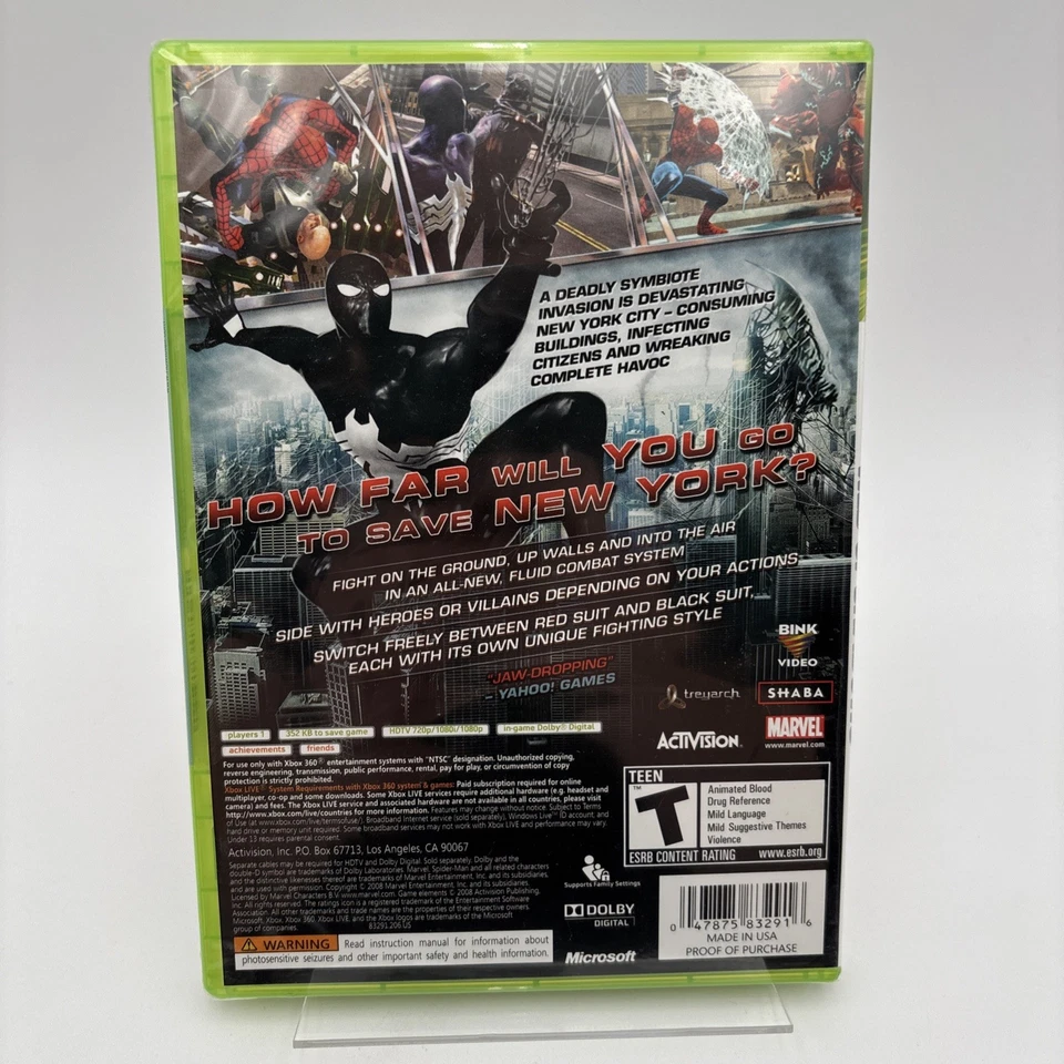 Spider-Man: Web of Shadows Microsoft Xbox 360 Brand New FACTORY Sealed GRADEABLE - Image 4 of 4