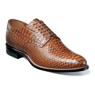 Stacy Adams Madison Tan Anaconda Print Leather Plain Toe Oxford (USA Men Size)