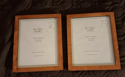 2 Vintage 8 X 10  Wood Picture Frames Velvet Back Eccolo Lot