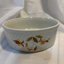 VTG Hall's Superior China Jewel Tea Autumn Leaf Rayed 7.75" Casserole Dish