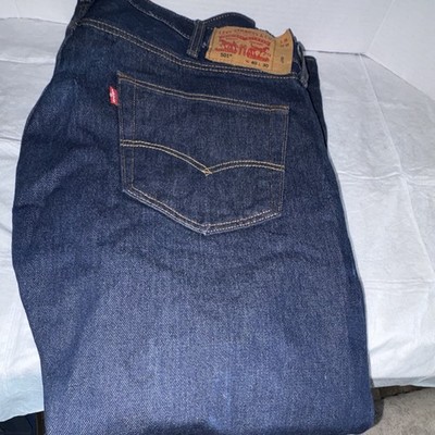 Levi's Men's Dark Blue Denim Jeans Straight Fit Cotton 5-Pocket Button Fly