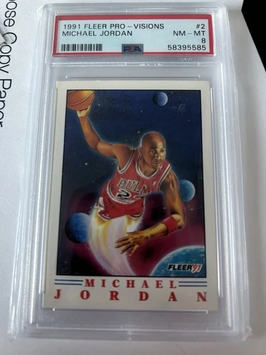 Fleer 1991-92 Pro Vision Michael Jordan Chicago Bulls PSA 8 #2 Insert