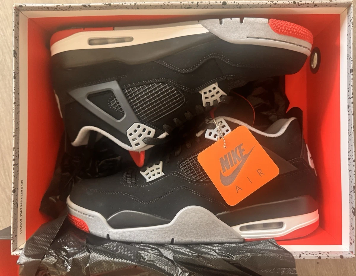 Las mejores ofertas en Jordan 4 Retro Bred Black/Fire Red Cement
