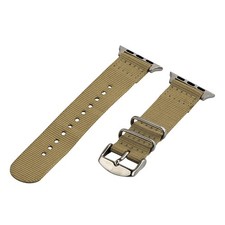 Desert Tan - 2 Piece Classic SS Nylon Watch Band for 42mm Apple Watch