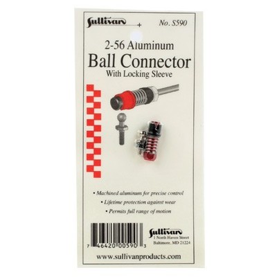 Sullivan Products 2-56 Aluminum Ball Link with Locking Sleeve Red SUL590