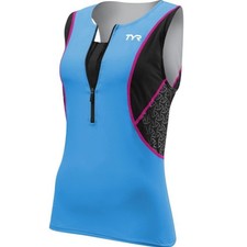 TYR Competitor Womens LOOSE Tri Singlet with Bra Top Blue Black Size XS - 65