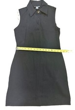 Banana Republic Women's Sleeveless Little Black Dress 3 Buttons Collar Size S