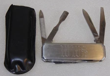 Multi Tool Pocket Knife Personalized WWS Initials Sheath Vintage Folding Scissor