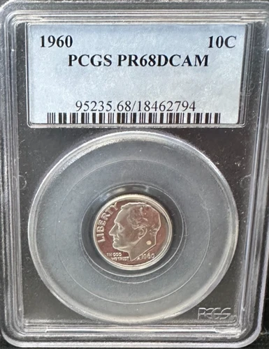 1960 Roosevelt Dime PCGS PR68 DCAM Silver