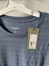 Goodfellow & Co Men's Knit Striped Blue Crew Neck T-Shirt XXL Tall Short Sleeve