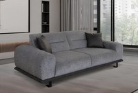 Komfortables 3-Sitzer Sofa Grau Mit Metallgestell