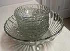Vintage Anchor Hocking Clear Glass Set Of 7 Dessert Bowls