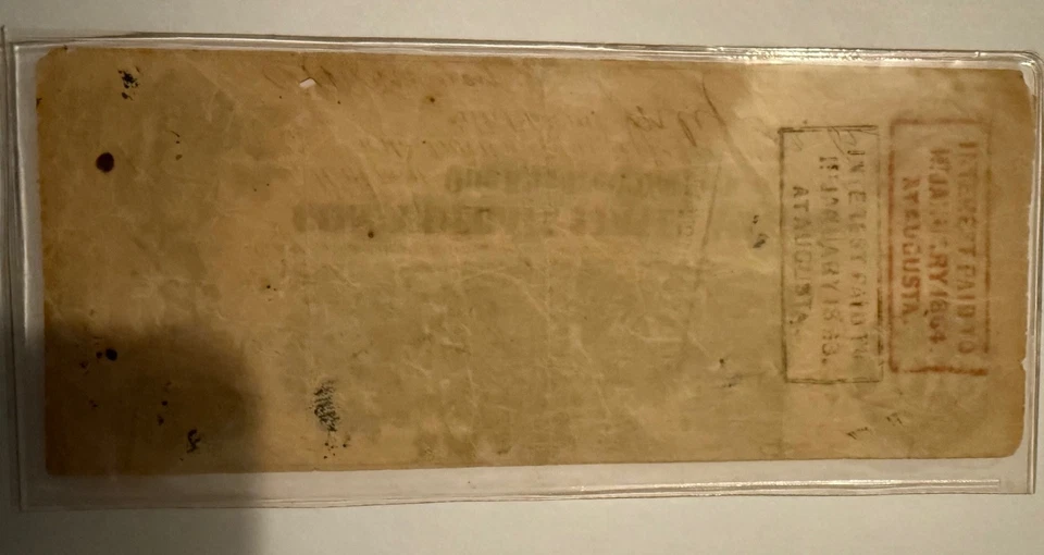 1862 Confederate States of America 100 Dollar Bill Currency Richmond - Image 2 of 2