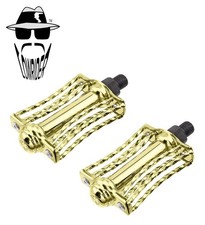 ORIGINAL LOWRIDER 1/2" Gold Quad Butterfly Twisted Pedals Cruiser/Chopper Bikes.