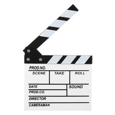 Wooden Movie Film Clapboard 7.87x7.87" Movie Theater Decor, P-White