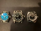 Lot of 3 vintage wind up diver wristwatches - Sheffield, Halifax and Timex