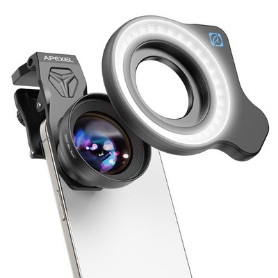 Macro Lens for Smartphone with Ring Light HB100UFL26 Upgraded Professional Clip.