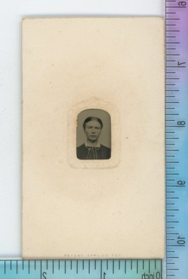Young Woman Center Part Serious Expression C. Allen Keene NH Ferrotype Tintype