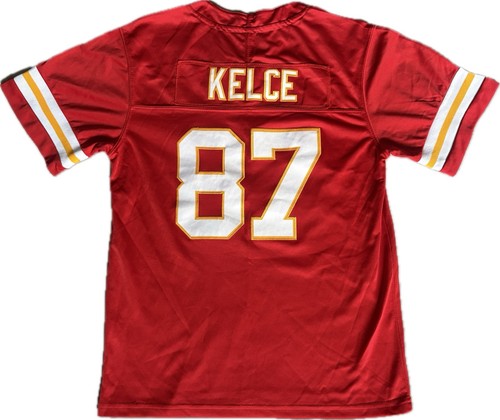 NFL Team STITCHED Kansas City Chiefs Travis Kelce Youth Jersey Size Large