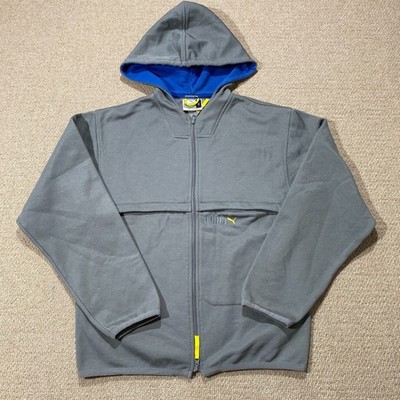 VINTAGE Puma Tracksuit Top Mens Small Loose Fit Grey Mesh Track Jacket 90s