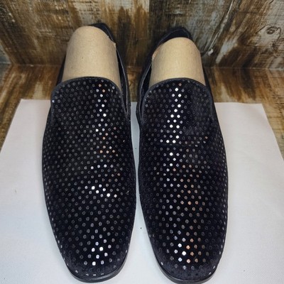 Men's After Midnight Formal Stage Dress Shoes Soft Black Velvet Loafer Sz 11
