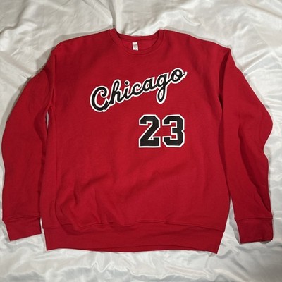 Nba Micheal Jordan Rookie Adult M Chicago 23 Red Long Sleeve Sweater