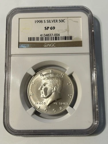 1998-S Silver Kennedy Half Dollar NGC SP69 Matte Finish