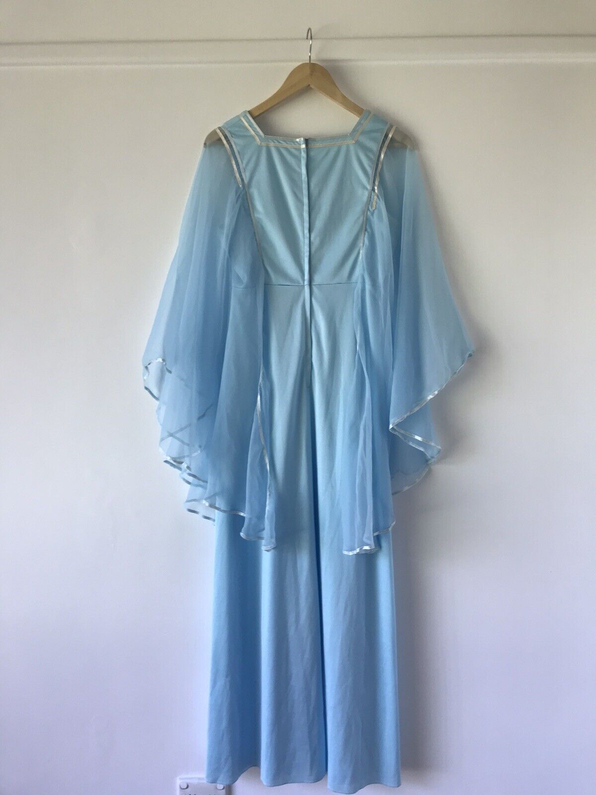 Rare Original Vintage 1970's Blue Bridesmaid Dres… - image 7