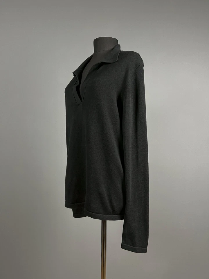 Suéter Jersey Mujer Djerf Avenue Negro Cuello en V Algodón Orgánico Talla M Foto 4 de 4