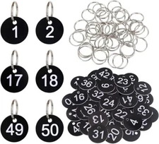 Numbers Tags Plastic Numbered Tags Round Numbered Key Tag Key Chains