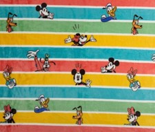 Mickey Mouse  Friends Striped Soft Throw Blanket 5' x 6 ft - The Big One -New