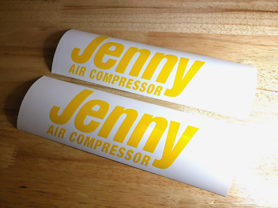 #ad jenny air compressor decals Stickers Gloss yellow 10quot; 2 Replacement FAST USA $19.91