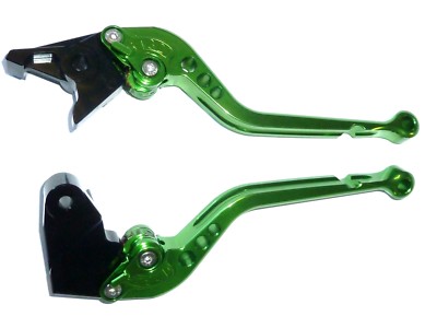 KAWASAKI ZX12R 2000-2005 LONG GREEN BRAKE & CLUTCH LEVERS SET ROAD