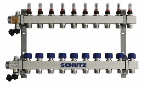 Schütz Edelstahl-Verteiler Komfort 90-3 570mm 10 Heizkreise - Bild 1 von 1