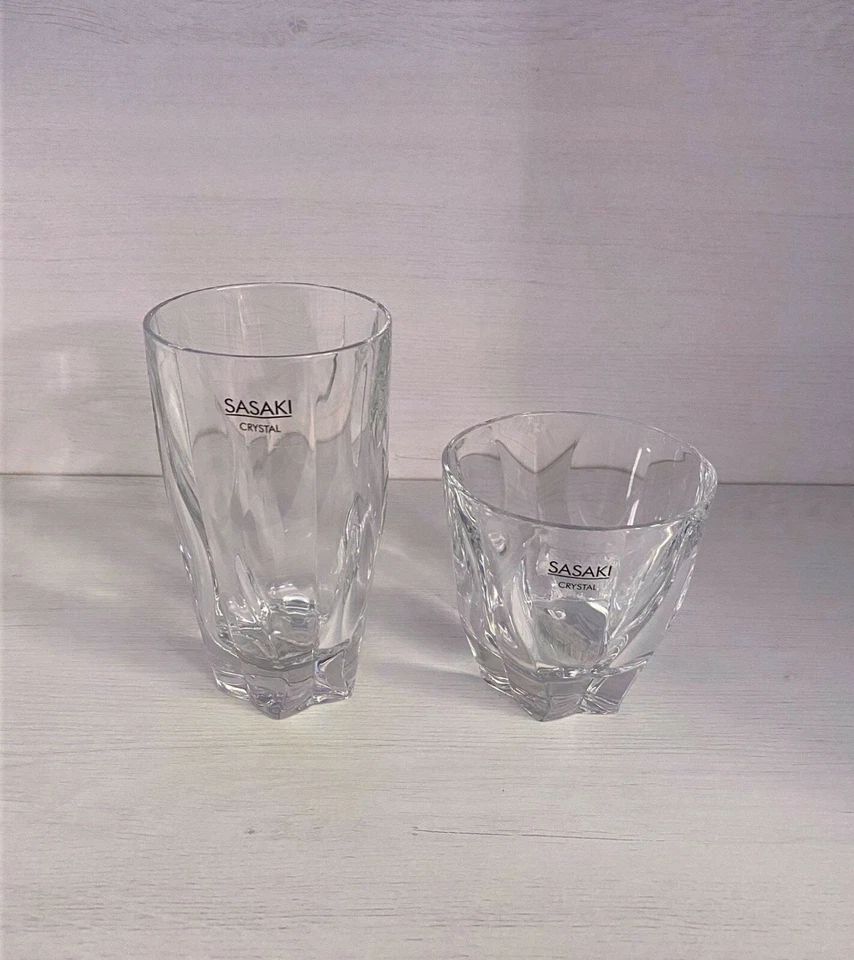 Juego de 6 vasos grandes de cristal Sasaki O 4 vasos pequeños checos Foto 2 de 2