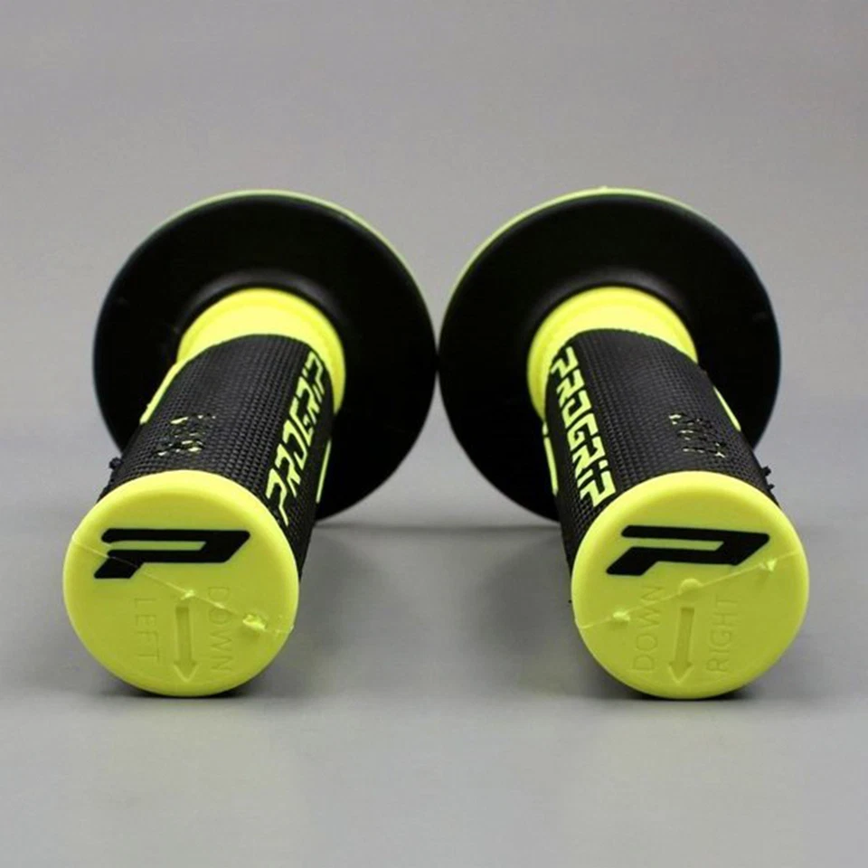 Pro Grip Progrip 801 Grips Flo Yellow Black Motocross Half Waffle Soft Density - Image 2 of 3