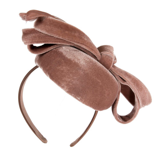 Pastilla de terciopelo Taupe Invierno Carreras Fascinador por Max Alexander 100% Vendedor AU - Imagen 3 de 7