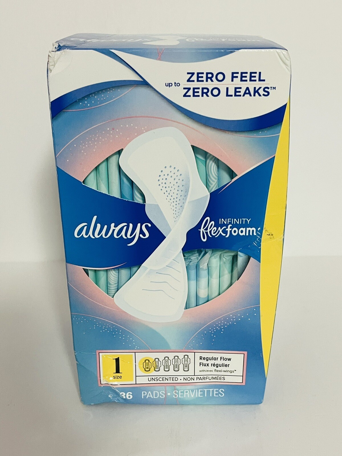 Always Infinity Pads Size 3 Extra Heavy Flow Absorbency With Wings 