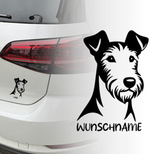 Auto Aufkleber | Fox Terrier Hund | Personalisiert | Wunschname Sticker 263