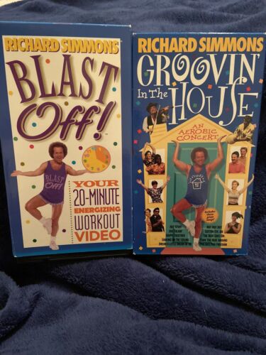 Lot of 2 Richard Simmons Fitness Groovin' in the House & Blast Off VHS Tapes - Picture 1 of 5