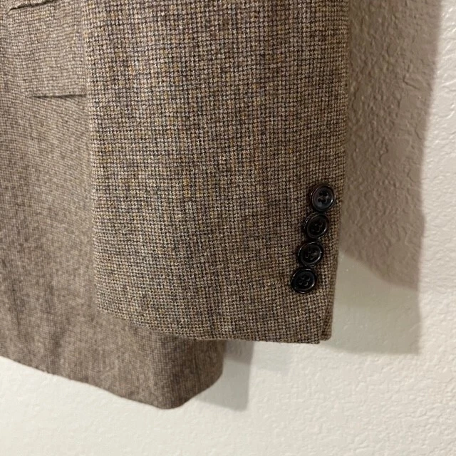 Brioni Augusto 棕色橙色编织 100% 纯羊绒运动外套夹克 42L — 第 4/4 张图片