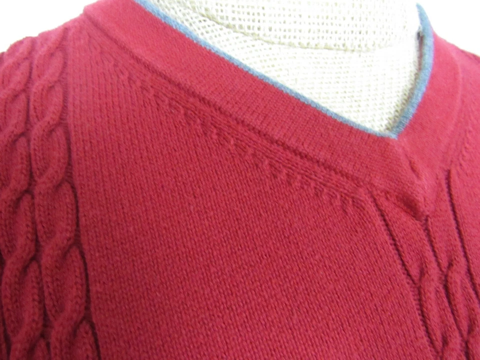 CHALECO SUÉTER SIN MANGAS DE ALGODÓN ROJO/GRIS ESLABONES CIPRÉS, TALLA 3XT Foto 3 de 4