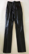 Wilsons Maxima Black Leather Biker Pants Size 0 Straight Leg High Waist Y2K