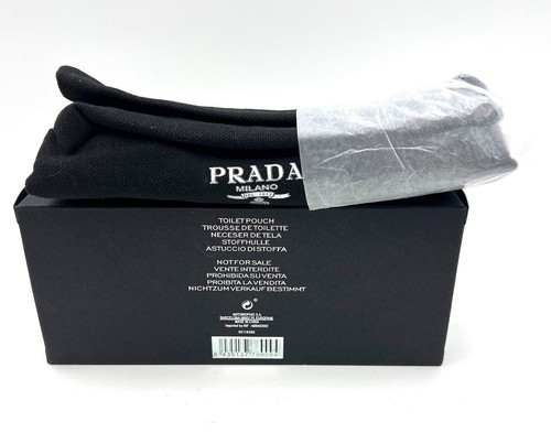 Nuovo con scatola! Prada Borsa WC in Tela Pochette Pochette con Manico ~ Nera - Foto 4 di 7