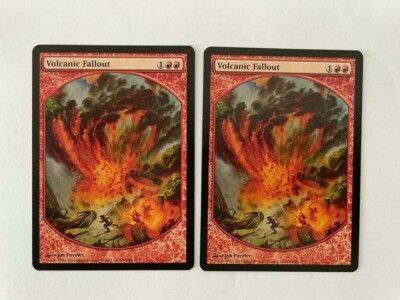 MTG 2X PROMO DCI VOLCANIC FALLOUT NM TEXTLESS MAGIC THE GATHERING